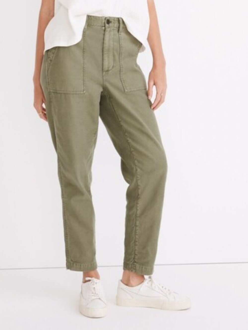 Madewell Dried Clover Green Griff Tapered Fatigue Cargo Pants - Size - 24